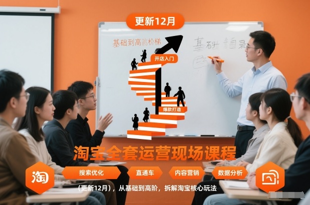淘宝全套运营现场课程(更新12月)，从基础到高阶，拆解淘宝核心玩法-豪讯资源网